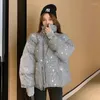 Frauen Graben Mäntel 2023 Winter Jacke Frauen Parkas Shiny Lose Mode Brot Mantel Weibliche Oberbekleidung