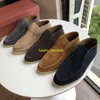 Stivali Chukka Open Walk Designer Scarpe Loropinas Stivali Chelsea Lp Stivali Martin da uomo Stivali corti Loropinas di lusso Taglio basso Casual Pelle bovina Kick Off HB4C