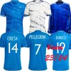 2023 Italiensk Jersey Scamacca Immobile Chiesa Football Shirts 125ITIALS SOCCER JERSEYSRASPADORI JORGINHO Barella Bastoni Verratti Maglia Italiana National Team