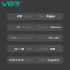 VGRヘアトリマー電気クリッパープロフェッショナルバーバーカッティングマシンコードレスエッジカッター男性用V972 231220