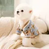 Roupas de luxo para cães chihuahua pet listrado cardigan camisola bichon frise filhote de cachorro gatinho cão casaco quente gato acessórios para cães roupa para animais de estimação