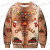 Men's Sweaters Ugly Christmas Sweater Women/men Chest Hair Funny Loose Pullover 3D Kawaii Cartoon Cosplay Winter Tops Clothing Jersey Moletom T231220