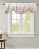 Vorhang mit Blumen-Aquarell, handbemalt, für Fenster, Wohnzimmer, Küche, Schrank, zum Binden, Volant, Stangentasche