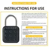 ドアロック防水パスワードパスワードパドロック6桁コード10グループスマートフィンガープリントロック亜鉛合金スーツケース