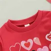 Pullover Valentinstag Kinder Mädchen Sweatshirt Herbst Casual Herz Druck Langarm Pullover T-shirt Kleinkind Baby Mädchen Kleidung TopL231215