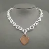 S925 Sterling Silver Necklace for Women Classic Heart-shaped Pendant Charm Chain Necklaces Luxury Brand Jewelry Necklace2762