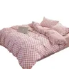Комплекты постельного белья в японском стиле без принта Roka, хлопок, матовый комплект из четырех предметов, минималистичная простыня и пуховое одеяло, три