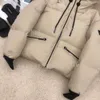 디자이너 여성 다운 재킷 단순한 자른 최고 로고 브랜드 후드 롱 슬리브 코트 코트 겨울 캐주얼 다운 재킷 고품질 재킷 761