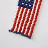 Boucles d'oreilles créoles drapeau américain pour femmes, bijoux à la mode, jour de l'indépendance patriotique du 4 juillet, crochet pendant