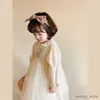 女の子のドレス子供用ドレス女の子のための甘い服ロングスリーブ幼児1〜10歳古い2023年春の夏の女の子のドレスとピーターパンカラー