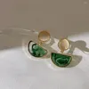 Boucles d'oreilles pendantes en pierre opale, en forme d'éventail, goutte acrylique, acier inoxydable, géométrique, bijoux de tempérament pour femmes, cadeau 2023