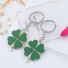 Çanta Parçaları Aksesuarlar Yaratıcı Yeşil Renk Fourleaf Clover Fortune Keychain Anahtar Zincir Yüzük Kolye Kızlar Sevimli Anahtar Hediyeler 231219