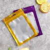 75x10cm Sacchetti di foglio di alluminio colorato Autosigillante Sacchetto con cerniera in plastica Imballaggio per alimenti Snack Storage Matte Clear Mylar Baggies Fnsjx