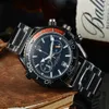 Мужские часы высокого качества дизайнерскиеOmegwatches Платформа с сеткой для креветок взрывной кварц