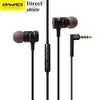 Awei ES-70TY In-ear 3,5 mm Auricolare Stereo Bass Cuffia Musica cablata Riproduzione Jack Cuffie Riduzione carattere HIFI Auricolare Più forte con microfono