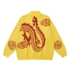 Maglioni da uomo Uomo Streetwear Maglione lavorato a maglia Drago cinese Pullover Hip Hop Harajuku Autunno Inverno Cerniera Cotone Unisex 231219