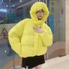 Trenchs de femmes manteaux jaune blanc harajuku femmes parkas chaud épaissir manteau de mode oversize hiver veste décontractée streetwear hip hop femme