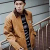 Erkek ceketler detroit yün iç astar Japon gündelik fermuarlı yaka ceket Kore moda sokak kıyafetleri erkekler safari tarzı harajuku