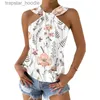 Women's Tanks Camis Women's Criss Cross Tank Summer Tops Sexy Sleless Halter Neck Top Floral Leaf Crop Top Bandage Vest Fe Outwear Outfits L231220