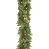 Flores decorativas Prerlits Artificial Christmas Garland Decoraciones de ratán verde y luces LED de funcionamiento de baterías para escaleras de hogar chimenea