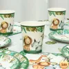 Jungle Animal Disponertable Tableware Forest Safari Födelsedagsfest dekoration Baby Shower Wild One Jungle Birthday Party Supplies Party Favor Holiday Supplies