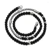 Catene Collana di perline opache per uomo classico perle naturali fatte a mano per perle in acciaio inossidabile regalo