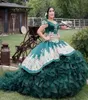 Vestidos de Quinceanera Apliques de encaje de oro