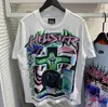 Hellstar T-shirt Été Chemises de créateurs T-shirt graphique Vêtements Hipster Tissu lavé Rue Graffiti Lettrage Feuille Imprimé Vintage Noir Ample Coupe Grande Taille 2019