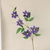 Flores decorativas requintado artificial de alta qualidade plástico realista 5 cabeças clematis flor falsa simulação de fácil cuidado para casamento