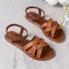 Sandalen Maogu Dames Platte Bodem Romeinse Band Met Antislip Rubberen Zolen Mode Schoenen Zomer 2023 Comfortabel 43