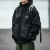 Giacche da uomo Americano di alta qualità impermeabile Giacca a vento con cappuccio Abbigliamento da uomo Outdoor Streetwear Giacche Cappotto da lavoro funzionale allentato HarajukuL231026
