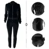 Mulheres duas peças calças veludo sweatsuit primavera outfits mulheres esporte terno zip up hoodie jaqueta sweaterpant correndo jogging treino casual conjunto tracksuit 231219