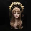 Parti Malzemeleri Lolita Halo Crown Head Band Barok Vintage Gotik Başlık Kadın Kızlar Bakire Mary Tiaras Kafa Giyim Aksesuarları