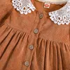 Mädchenkleider ma Baby 6m-4y Kleinkind Kind Kinderbaby Kleid Rüste Spitze A-Linie Langarm Kleider für Mädchen Vintage Herbst Federkleidung D05