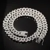 Nova cor 12mm 2 linhas cubana link chains colar moda hiphop jóias strass gelado para fora colares para homem t2008242831