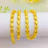 Correntes Tailândia Amarelo Colar de Cor de Ouro para Homens Delicado Link Chain Beads Neckklaces Collares Casamento Noivado Festa Jóias Masculino