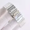 디자이너 Menwatch Santos 시계 고품질 자동 기계식 Uhren 39.8mm Quick Switch 스트랩 흰색 다이얼 값 비싼 Relgio Montre Cater Luxe와 Box TQQS