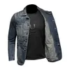 Men's Jackets Bonito nuevo otoño para hombre, chaqueta vaquera Vintage gris oscuro, moda informal, abrigo vaquero con solapa holgada, ropa de marca masculina de talla grande S-3XLL231026