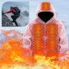 Męskie bluzy bluzy mężczyźni kobiety podgrzewana kurtka Zimowa podgrzewana odzież USB Electric Heated Hoodies Zatrzymuj ciepłe koszule turystyczne Roseging Geeged Camitle 231220