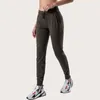 Lu Women Yoga Ninth Pants Push Fitness Leggings Soft High midje höftlyft Elastiska avslappnade joggingbyxor