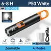 1pc Portable Super Bright Pocket Flashlight, LED Powerful Rechargeable Zoomable Lamp With Hook, For Outdoor Camping Hiking Lighting