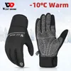 West Cykling Men Winter Cycling Gloves Thermal Waterproof Sports Running Motorcykel Ski Fleece Gloves Icke-halk varma cykelhandskar 231220