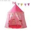 Игрушечные палатки Розовый вигвам Детская палатка Дом для детей Типи Игра Кемпинг Палатка Игрушки Малыш для девочек Детский вигвам Подарок на Новый год Q231220