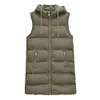 UNIZERA2023 Höst- och vinterkvinnor S Fashion Casual Loose Versatile Sleeveless Hooded Cotton Coat Tank Top Vest 231020