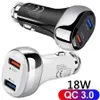 Chargeurs universels de téléphone portable rapides 18W QC3.0, adaptateur de chargeur de voiture double USB pour Iphone 15 14 11 12 pro Samsung s10 s20 note 10 Huawei Xiaomi s1