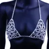Ensemble Sexy Stonefans fleur cristal Lingerie chaîne pour femmes soutien-gorge culotte Valentine sous-vêtements bijoux 231219