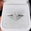 Anello solitario 2023 Nuovo delicato colore argento color zircone pietre zirconi anelli per le donne fidanzamento della moda anello nuziale set di gioielli regalol231220