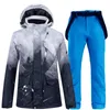 Conjuntos de terno de snowboard para homens e mulheres roupas de neve à prova dwindproof água à prova de vento jaqueta de esqui cinta calça-30 traje de inverno 231220