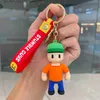 Keychains Lanyards Anime Game Keychain Model Stumble Jungs Cosplay Action Spielzeug Schlüsselkette StumbleGuys Figuren Zubehör Puppe Geschenk Q231219