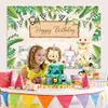 Upgrade Jungle Animal Backdrop Jungle Party Decoration Wild One Safari Birthday Decorations Baby Shower Boy Girl 1st Birthday Background